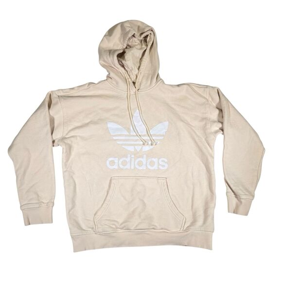 Adidas Hoodie Women’s Size Small Pink Peach Leaf Logo Sweater Flaws Athletic S - Picture 1 of 4